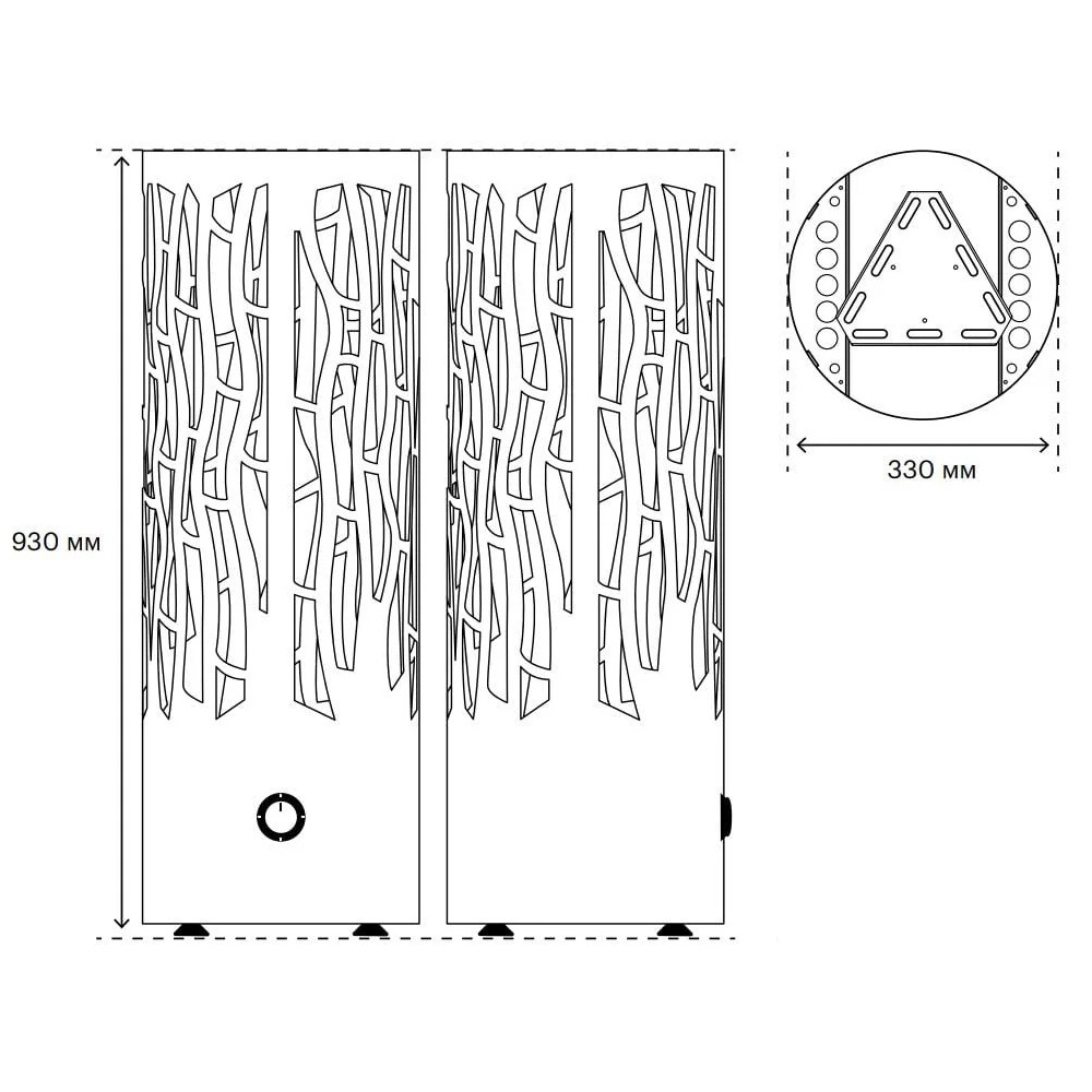 Электрическая печь BORN® rain Plus со встроенным пультом управления, мощность 6,8 кВт для парной 6 — 10 м³