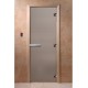 Дверь стеклянная DoorWood 600*1800 "Теплое утро" стекло сатин матовый 8 мм, коробка ольха, ручка алюминий/дерево