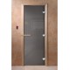 Дверь стеклянная DoorWood 800*2000 "Сумерки" стекло графит прозрачный 8 мм, коробка осина, деревянная ручка