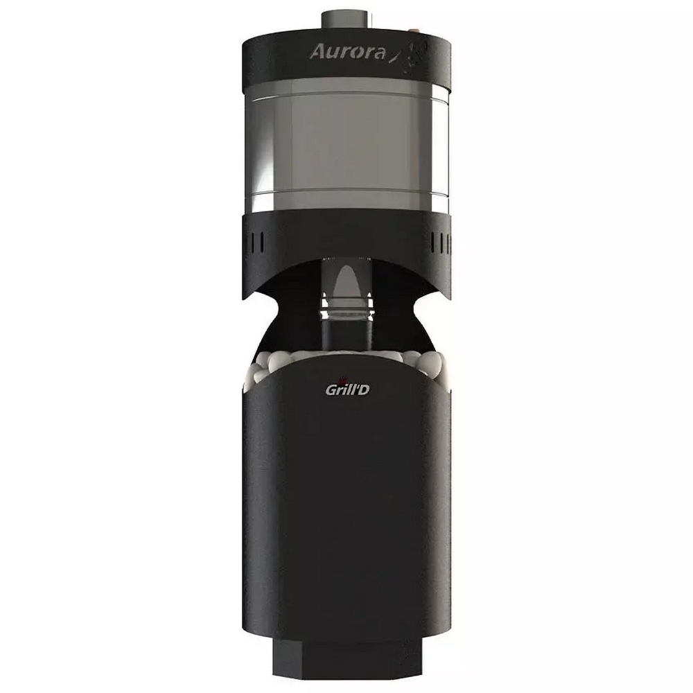 Дровяная банная трёхсекционная печь с баком для воды Grill'D Aurora 160A Trio с вынсной топкой и дверцей со стеклом