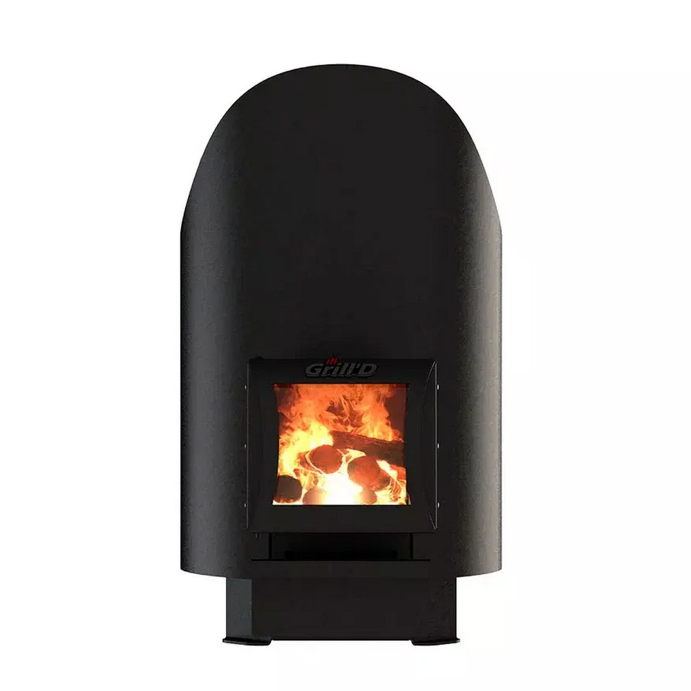 Дровяная банная печь Grill'D Aurora 180 с вынсной топкой и дверцей со стеклом