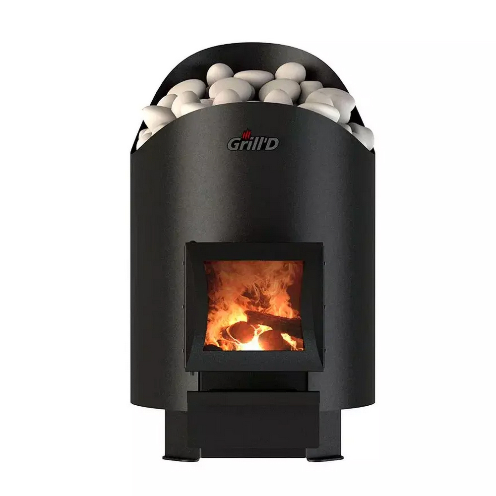 Дровяная банная печь Grill'D Aurora 180 без выноса с дверцей со стеклом
