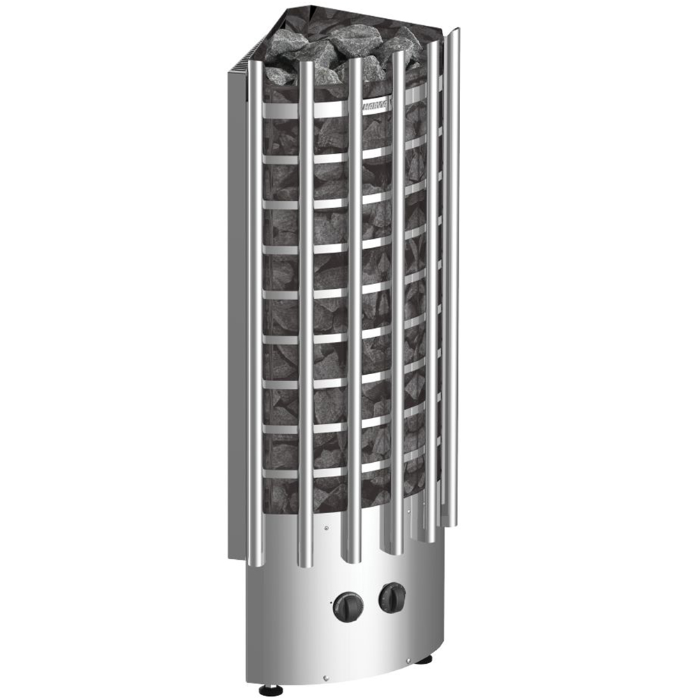 Электрическая печь для сауны Harvia Glow Corner TRC70, 6,8 кВт, встроенный пульт, сталь