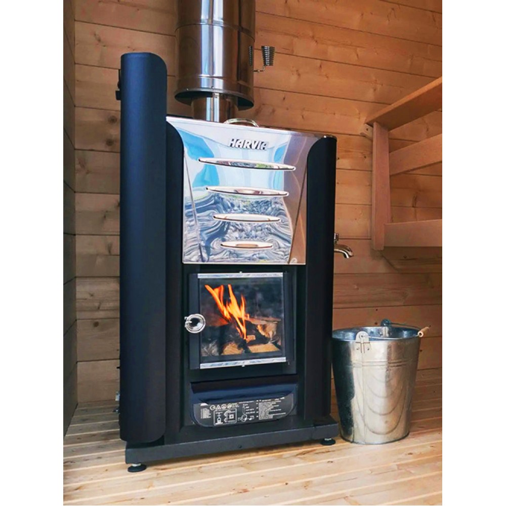 Печь для бани Harvia Pro 20 ES black с резервуаром для воды без выносной топки парная 8 – 20 м³