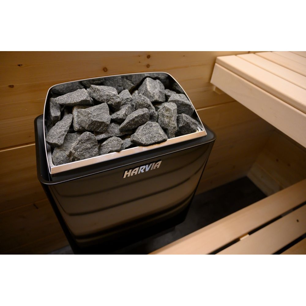 Электрическая печь для сауны Harvia Trendi KIP45 Black, 4,5 кВт, встроенный пульт, черная