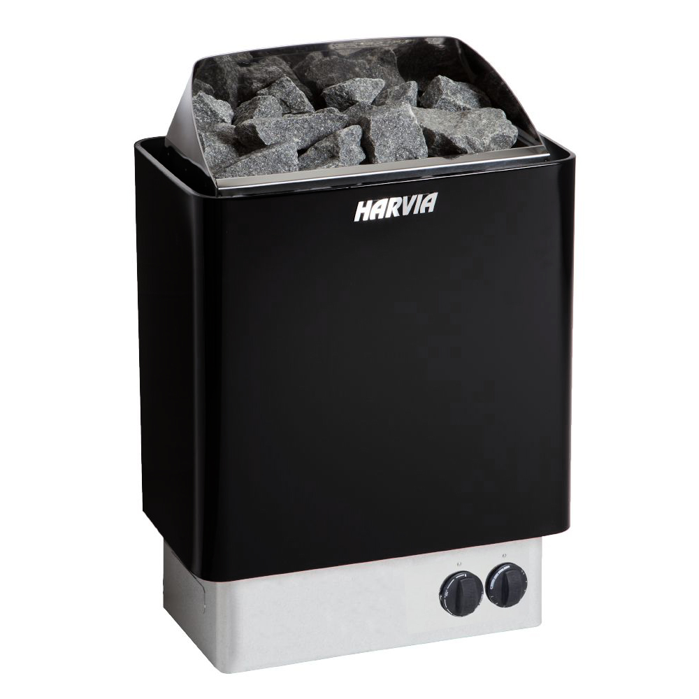 Электрическая печь для сауны Harvia Trendi KIP45 Black, 4,5 кВт, встроенный пульт, черная