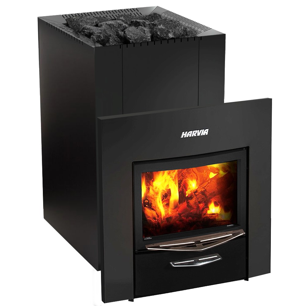 Печь для бани Harvia 22 DUO Black с выносной топкой парная 8 – 22 м³