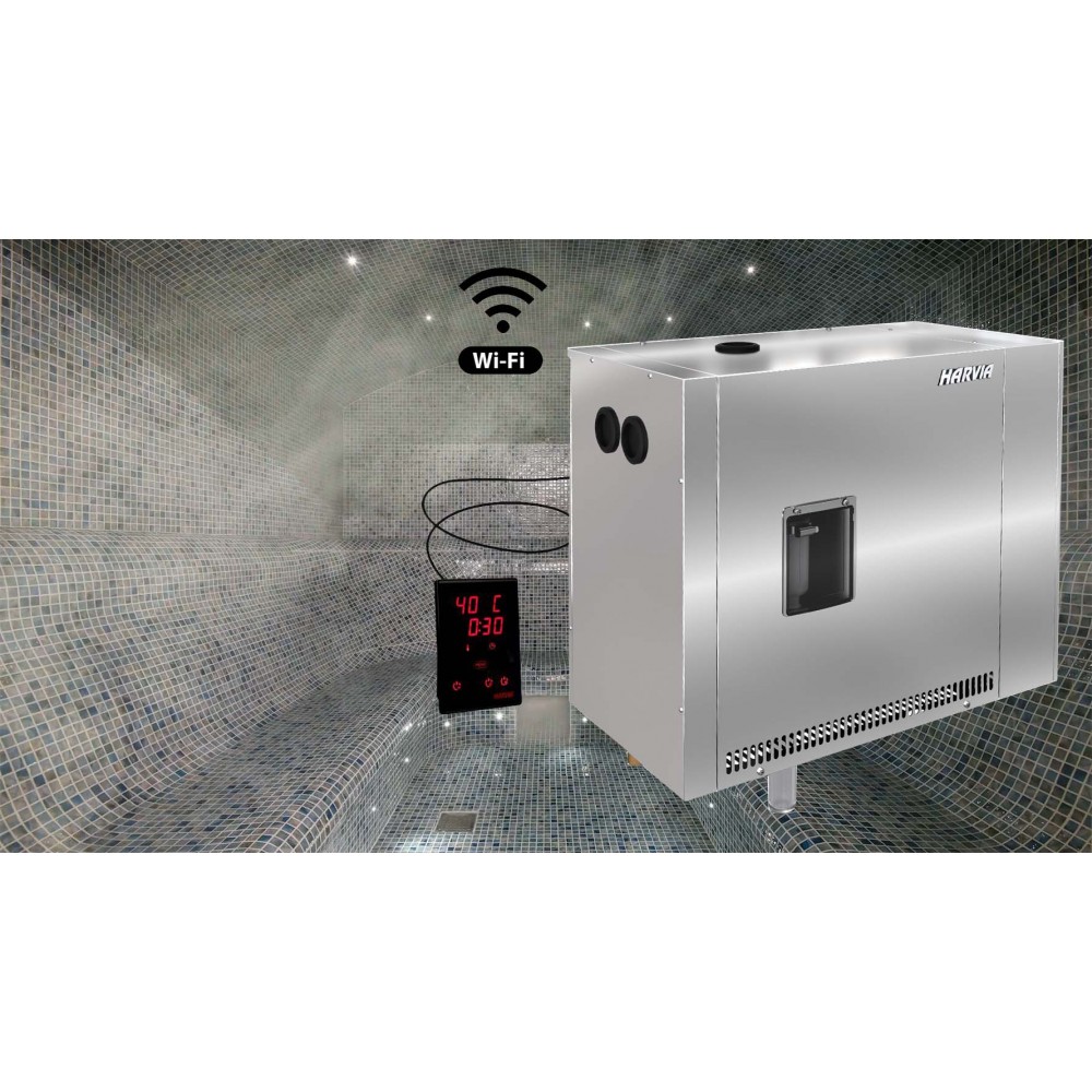 Парогенератор Harvia Pro HGP300XW мощностью 30 кВт с автоочисткой, с выносным пультом управления WiFi в комплекте