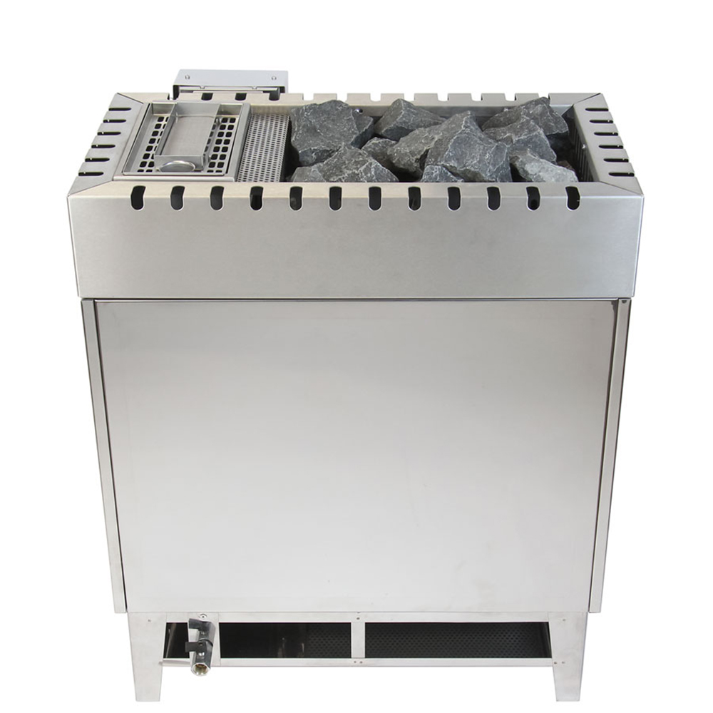Электрокаменка VAPO-therm VG 70, 15 (9 + 6) кВт, парогенератор 3 кВт с системой автодолива, 16-20 м³, корпус нерж. сталь, 35 кг камней