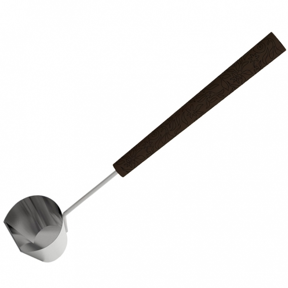 Ковш для бани SAWO DRAGONFIRE 449-BL2-DRF черный объемом 100 мл из нержавеющей стали с ручкой из кедра