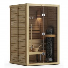 Сауна в сборе SAWO Glass Front 1414RS-G интерьер CLASSIC кедр