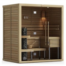 Сауна в сборе SAWO Glass Front 1420ML-CD-G интерьер CLASSIC кедр