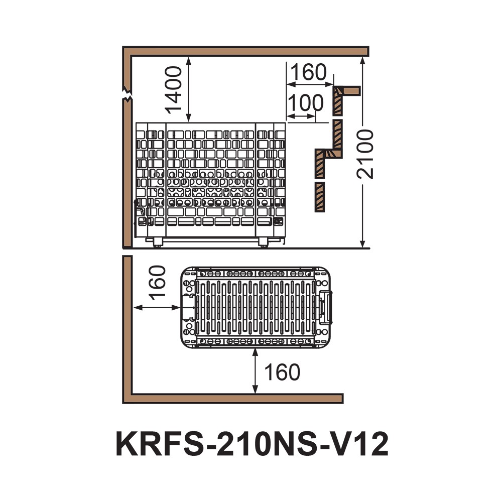 Электрическая печь Krios Floor напольная, пульт и блок мощности дополнительно, 21 кВт