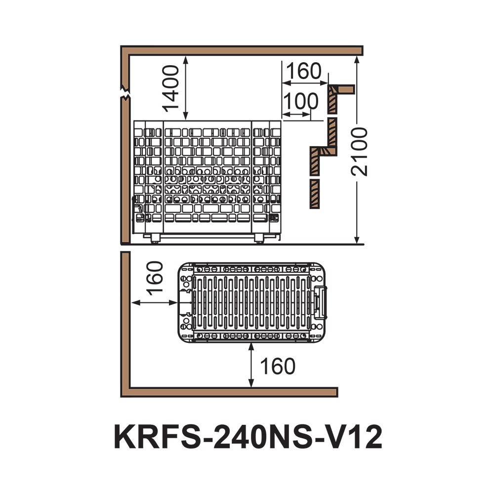 Электрическая печь Krios Floor напольная, пульт и блок мощности дополнительно, 24 кВт