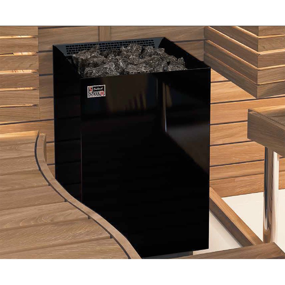Электрическая печь Nordex Floor Black NS настенная, пульт и блок мощности дополнительно, 12,0 кВт, черная