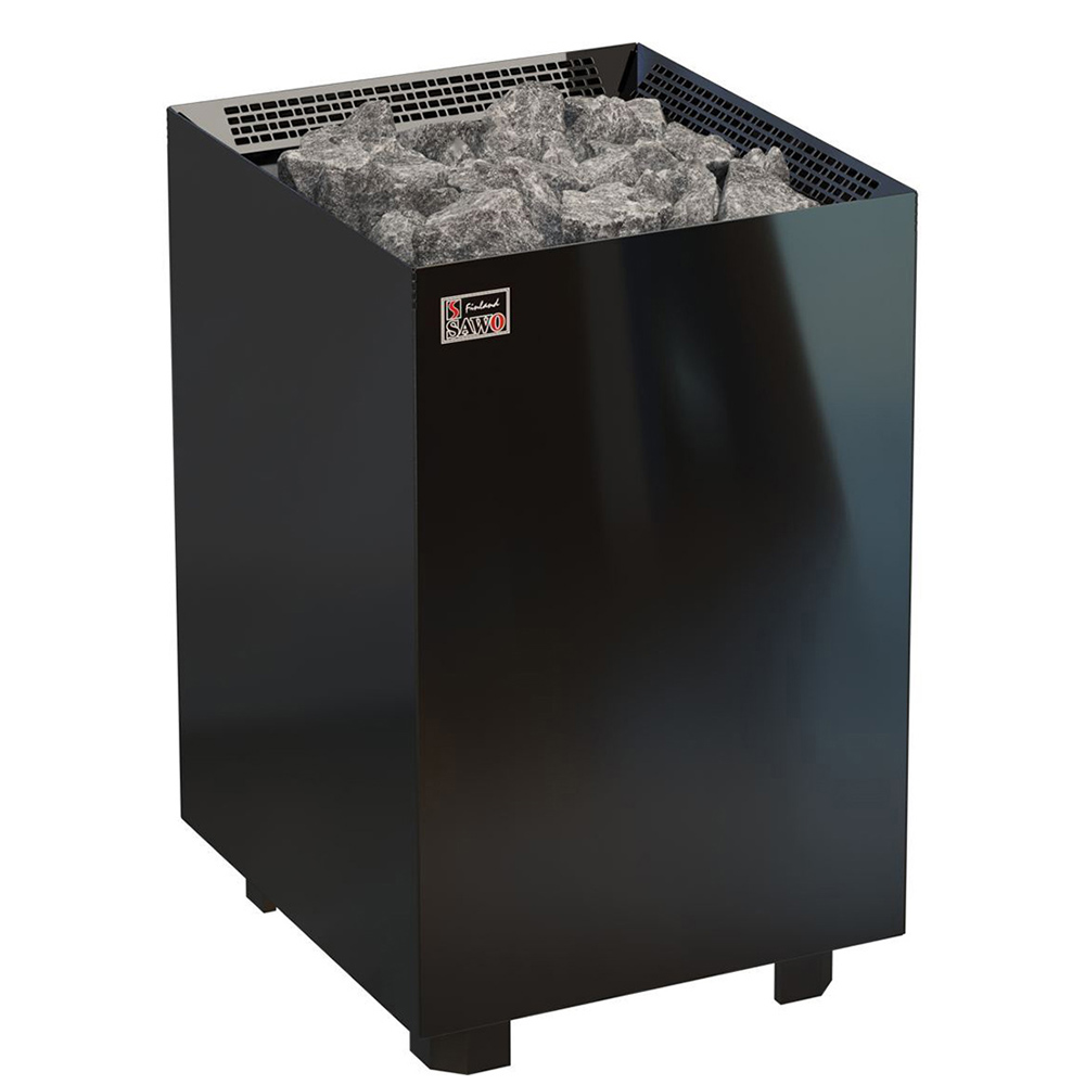 Электрическая печь Nordex Floor Black NS настенная, пульт и блок мощности дополнительно, 12,0 кВт, черная