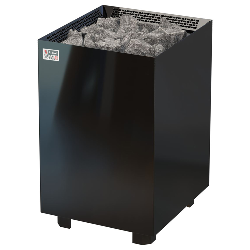 Электрическая печь Nordex Floor Black NS настенная, пульт и блок мощности дополнительно, 12,0 кВт, черная