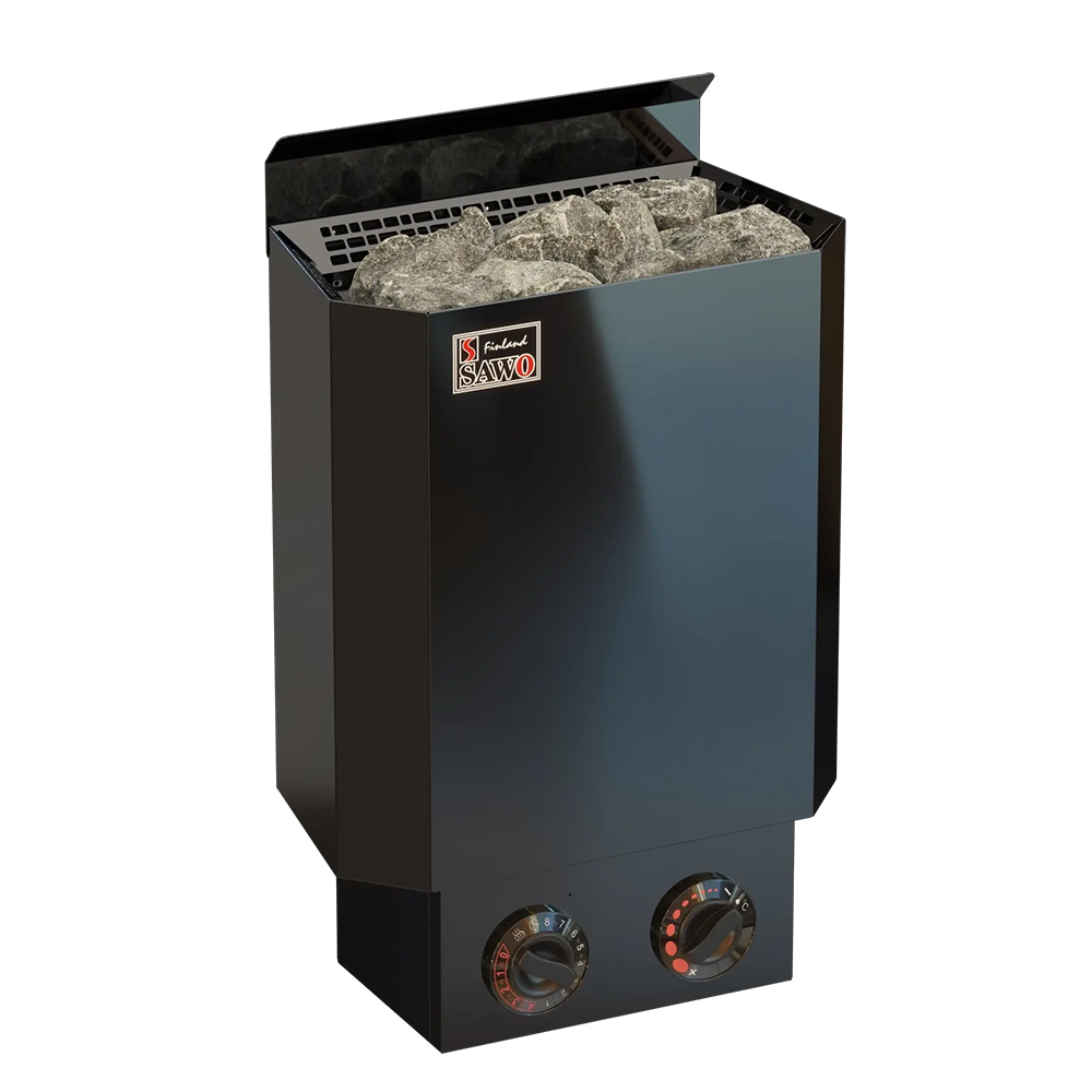 Электрическая печь Nordex Mini Black NB настенная, встроенный пульт, 2,3 кВт, черная