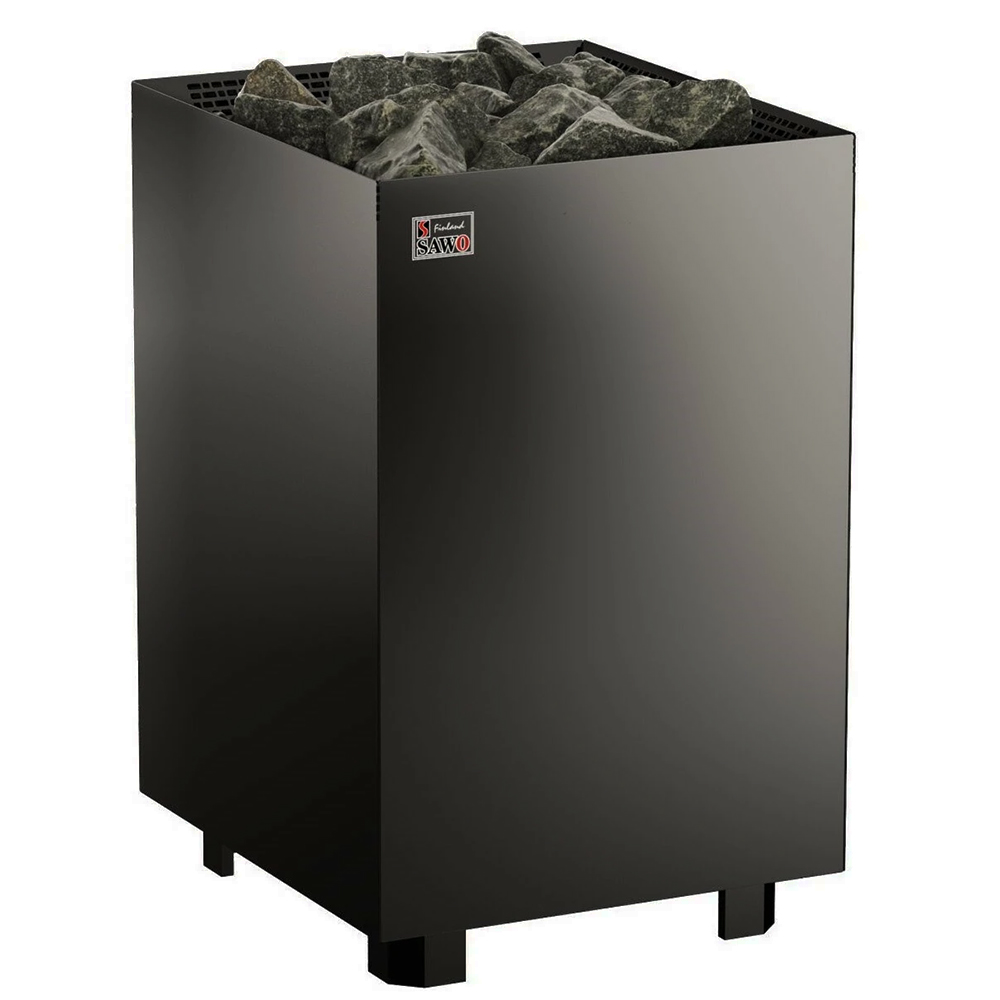 Электрическая печь Nordex Floor Black NS настенная, пульт и блок мощности дополнительно, 12,0 кВт, черная