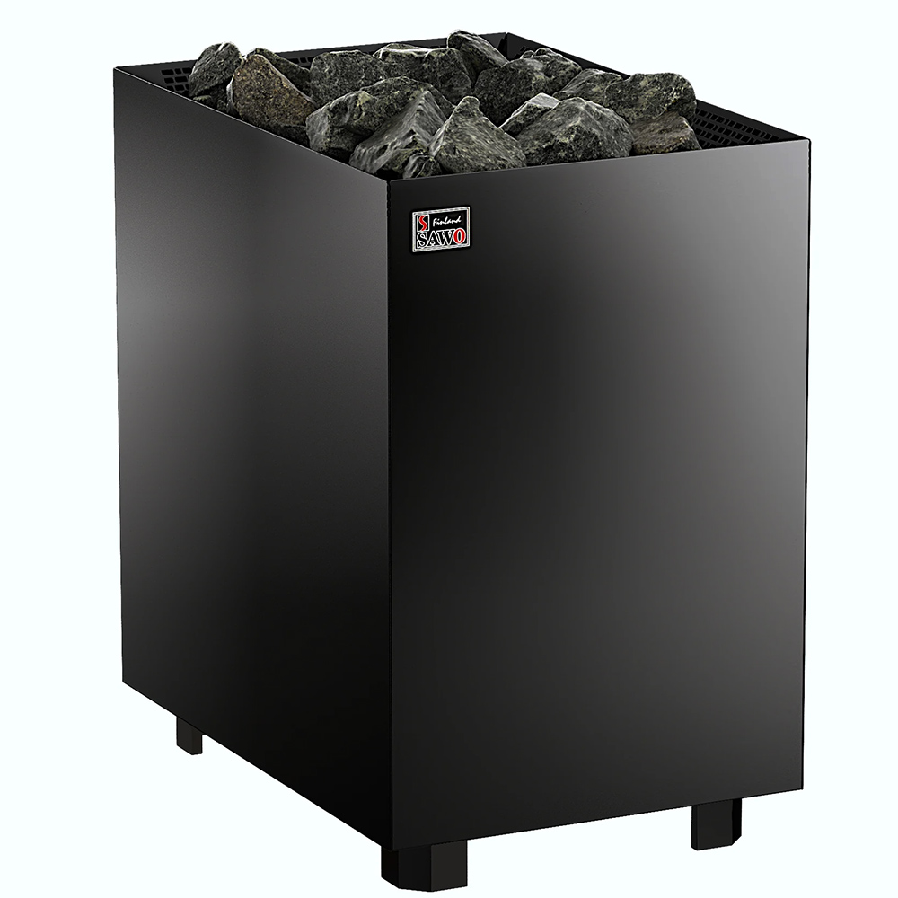 Электрическая печь Nordex Floor Black NS настенная, пульт и блок мощности дополнительно, 18,0 кВт, черная