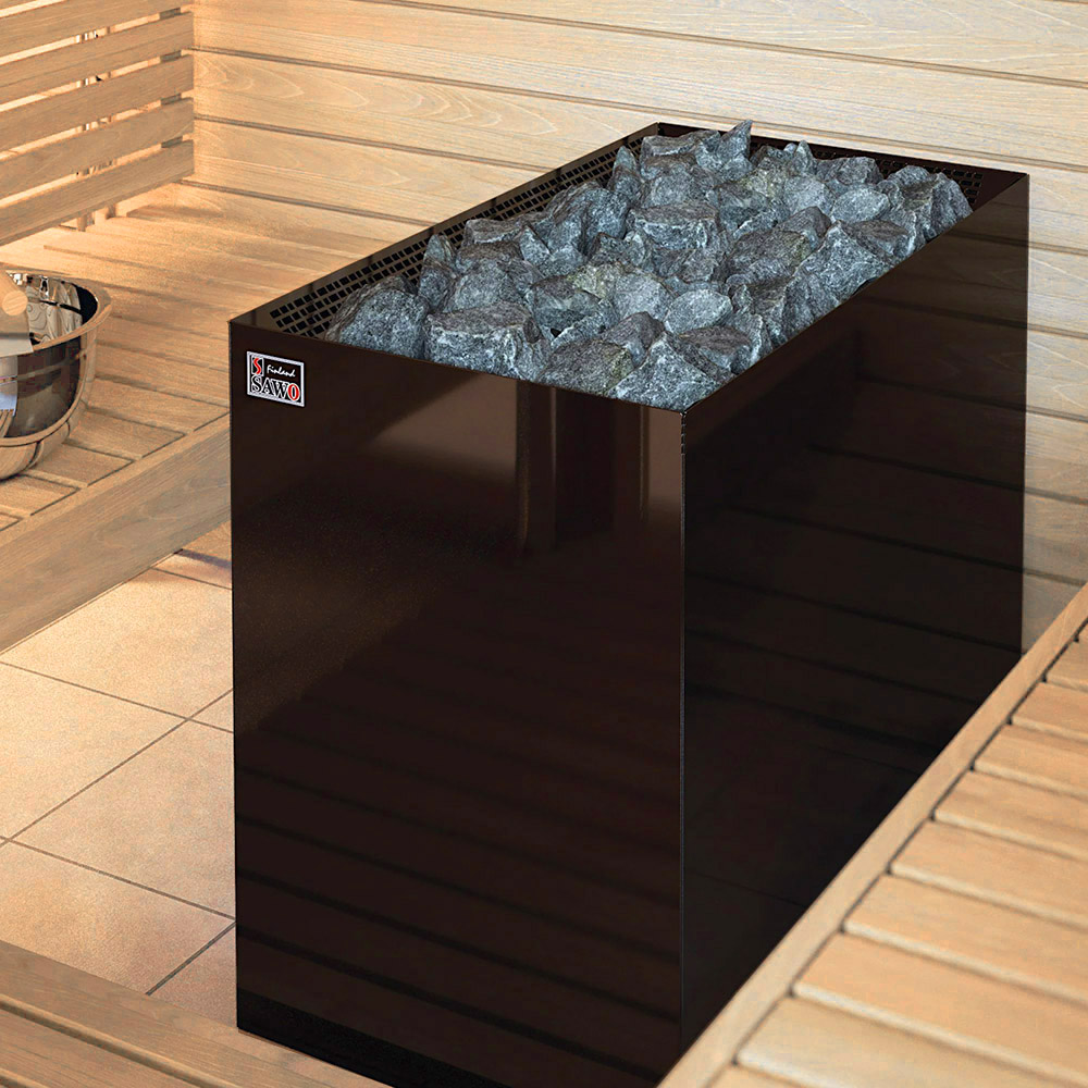 Электрическая печь Nordex Floor Black NS настенная, пульт и блок мощности дополнительно, 12,0 кВт, черная