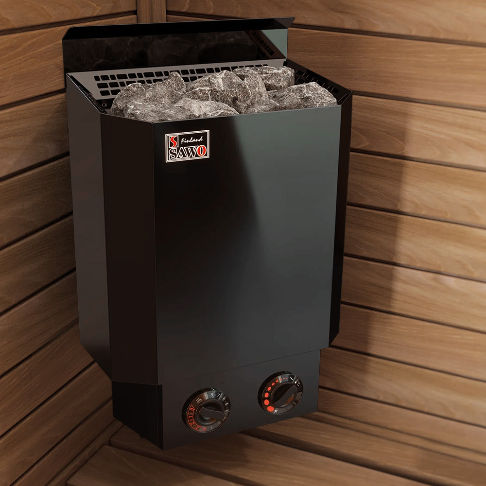Электрическая печь Nordex Mini Black NB настенная, встроенный пульт, 2,3 кВт, черная