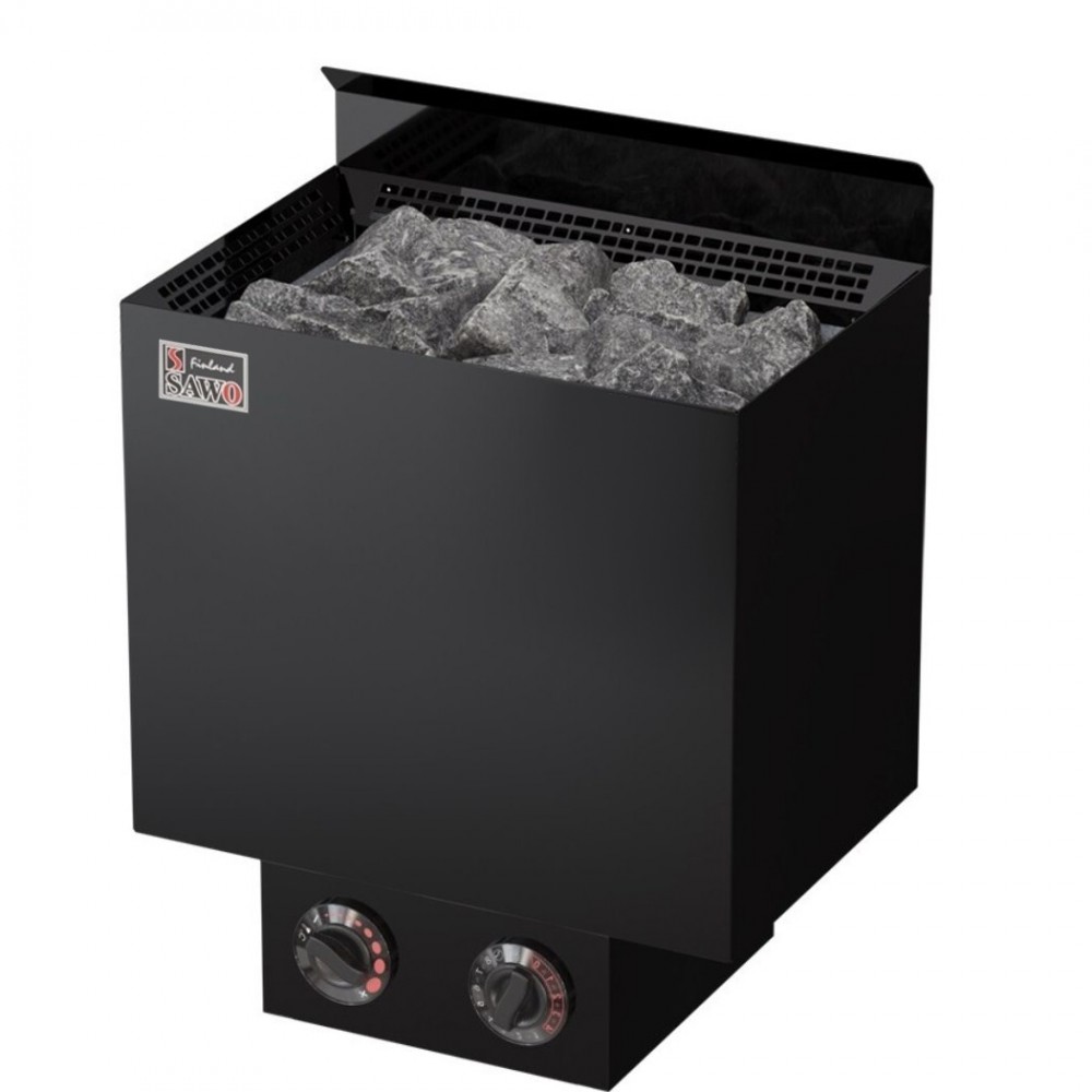 Электрокаменка Nordex Plus 2.0 Black NB настенная, встроенный пульт с блоком мощности, 4,5 кВт , 3-6 м³, черная