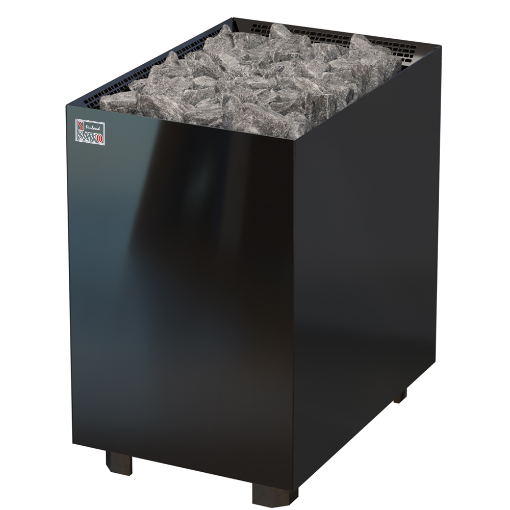 Электрическая печь Nordex Floor Black NS настенная, пульт и блок мощности дополнительно, 18,0 кВт, черная