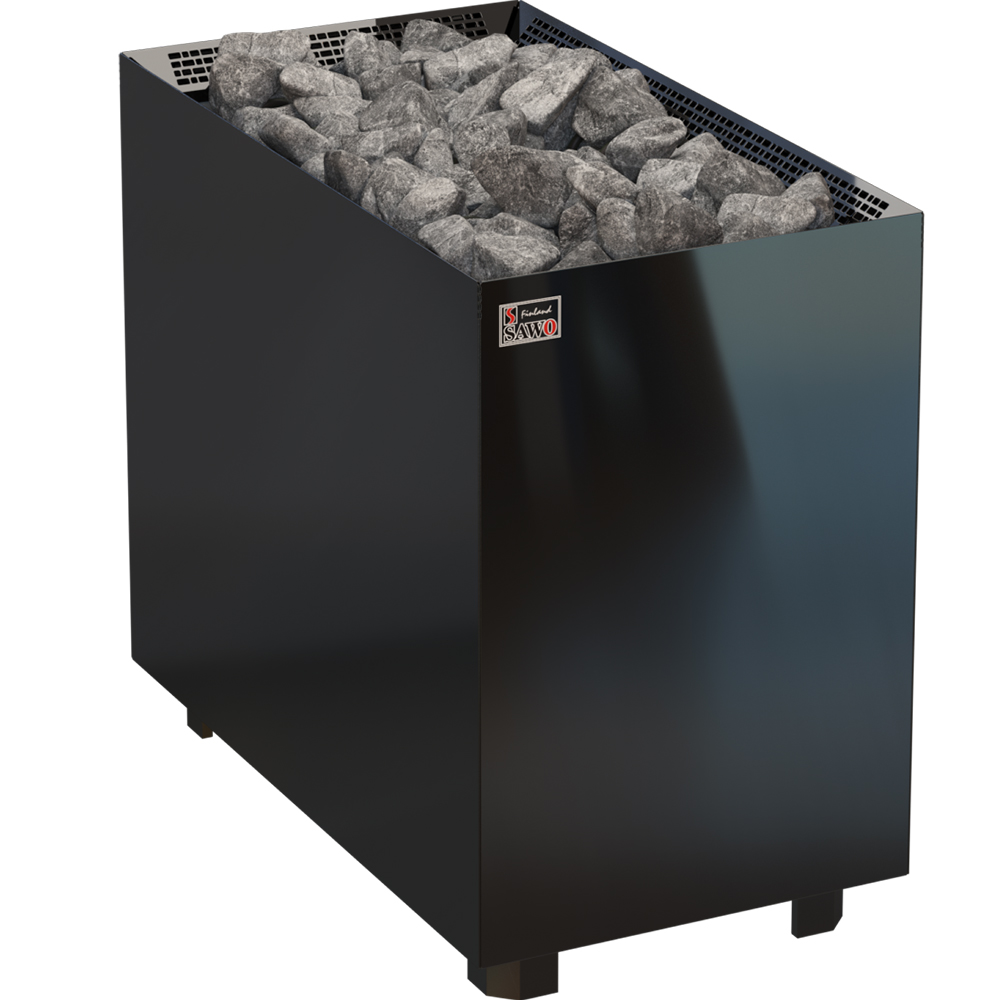 Электрическая печь Nordex Floor Black NS V12 настенная, пульт и блок мощности дополнительно, 24,0 кВт, черная
