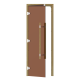 Комплект двери 700*1900 SAWO 741-3SGD-3 с "бронзовым" стеклом, левая или правая сторона установки, без порога, кедр, прямая ручка с металлической вставкой