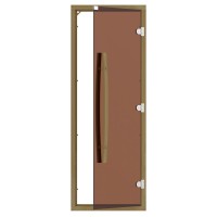 Комплект двери 7/19 SAWO 741-4SGD-1 с "бронзовым" стеклом, с порогом, кедр