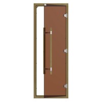 Комплект двери 7/19 SAWO 741-4SGD-3 с "бронзовым" стеклом, с порогом, кедр