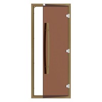 Комплект двери 8/19 SAWO 742-4SGD-1 с "бронзовым" стеклом, с порогом, кедр