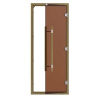 Комплект двери 8/19 SAWO 742-4SGD-3 с "бронзовым" стеклом, с порогом, кедр