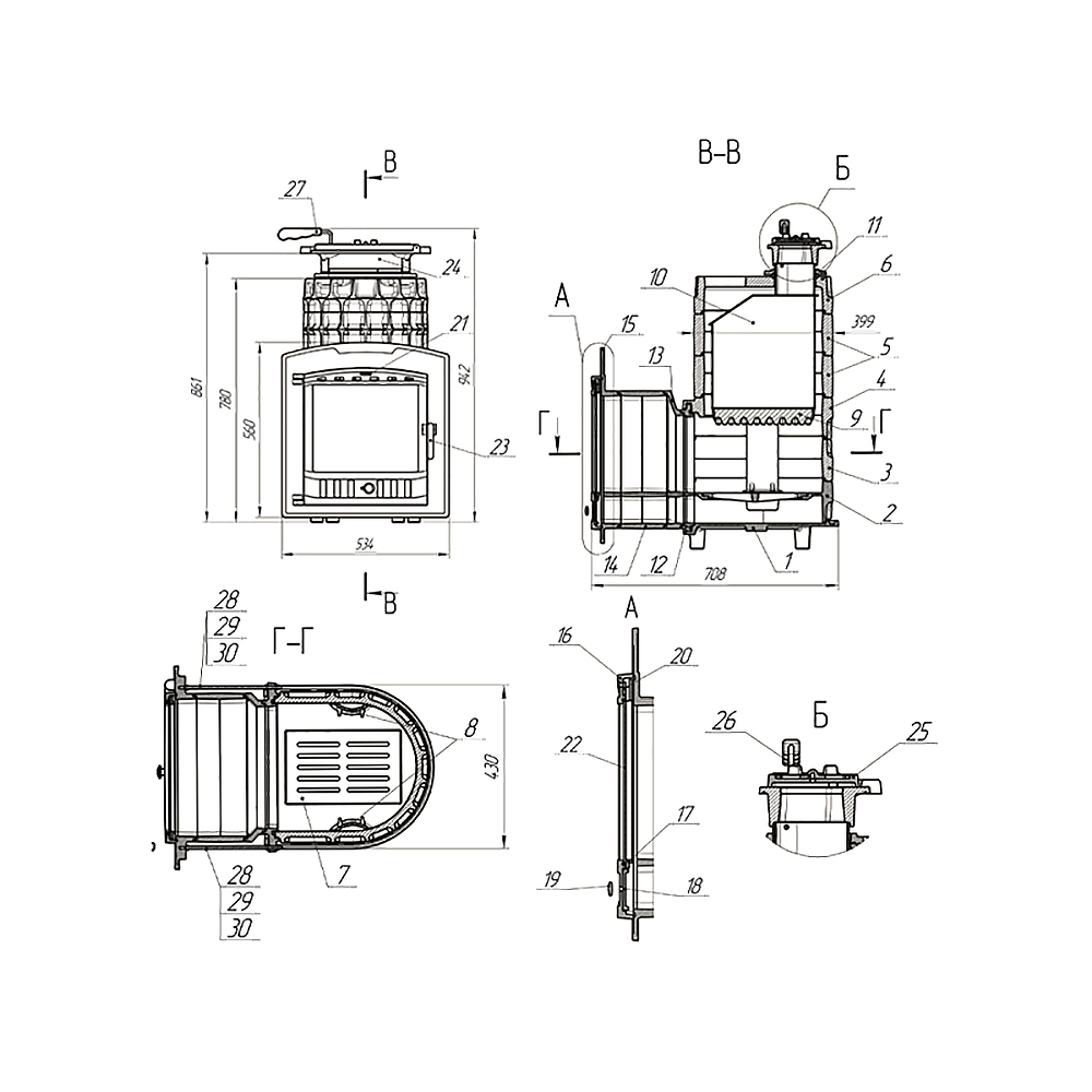 Печь Авангард ЗКН 25 в облицовке Классика 860/40 Талькохлорит кирпич и панорамной дверцей со стеклом для парных до 25 м³