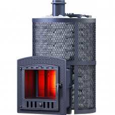 Чугунная банная печь Авангард ЗКН 35 (П2) Ураган в круглой сетке