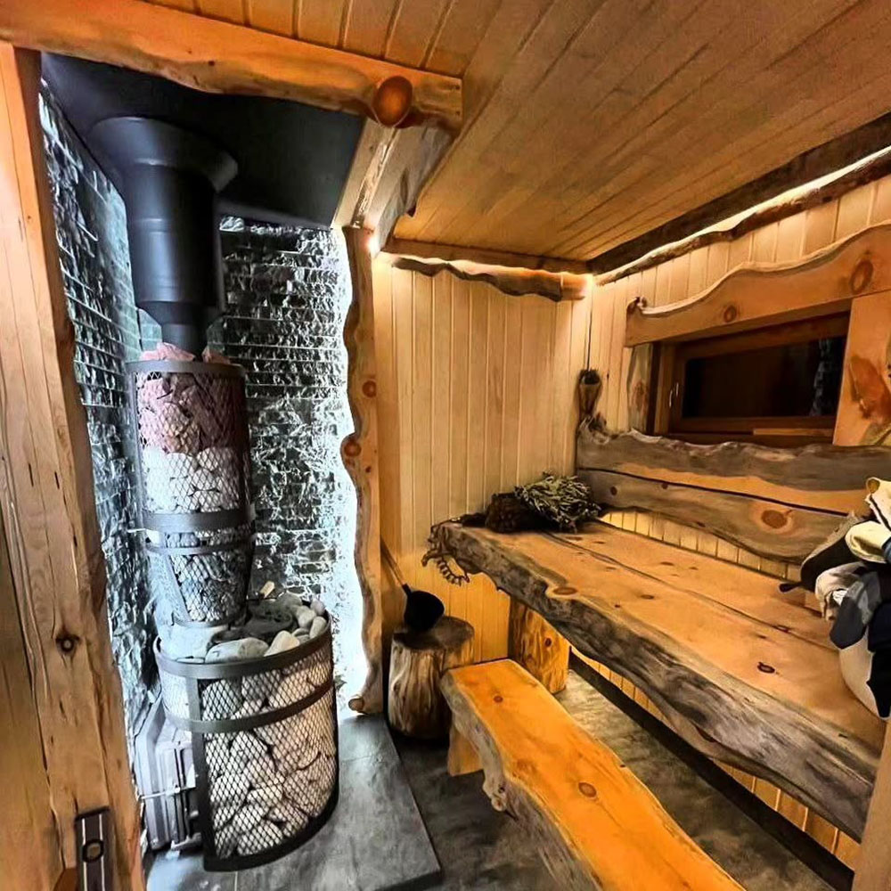 Печь Авангард ЗК 35 Ураган (П2) с сеткой для камней и панорамной дверцей со стеклом для парных до 35 м³