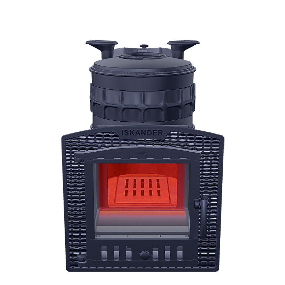 Печь Искандер ЗК 25 под обкладку с панорамной дверцей со стеклом для парных до 25 м³
