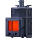 Печь Искандер ЗК 25 Pro Ураган с доп. кольцом, с сеткой для камней и дверцей со стеклом для парных до 25 м³
