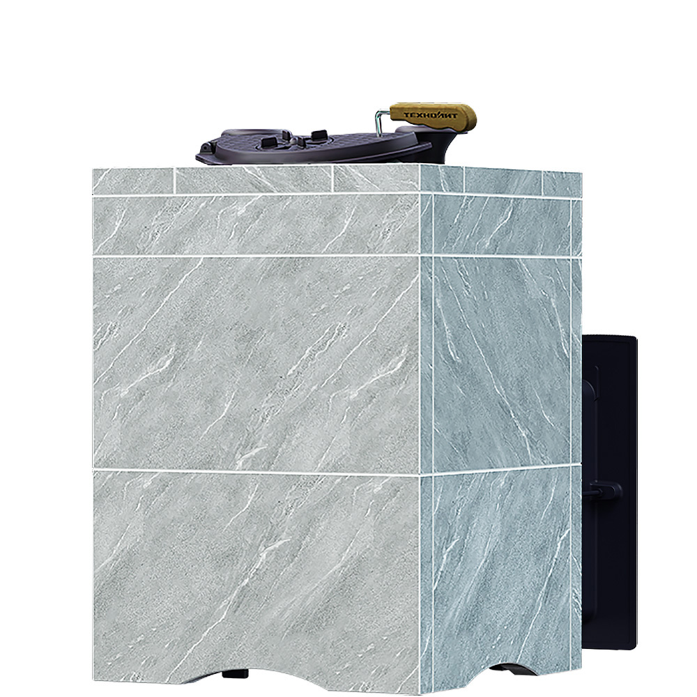 Печь  Авангард ЗК 25 в облицовке Оптима 725/40 Талькохлорит и дверцей со стеклом для парных до 25 м³