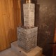 Печь  Авангард ЗК 25 в облицовке Классика 790/40 Талькохлорит кирпич и дверцей со стеклом для парных до 25 м³