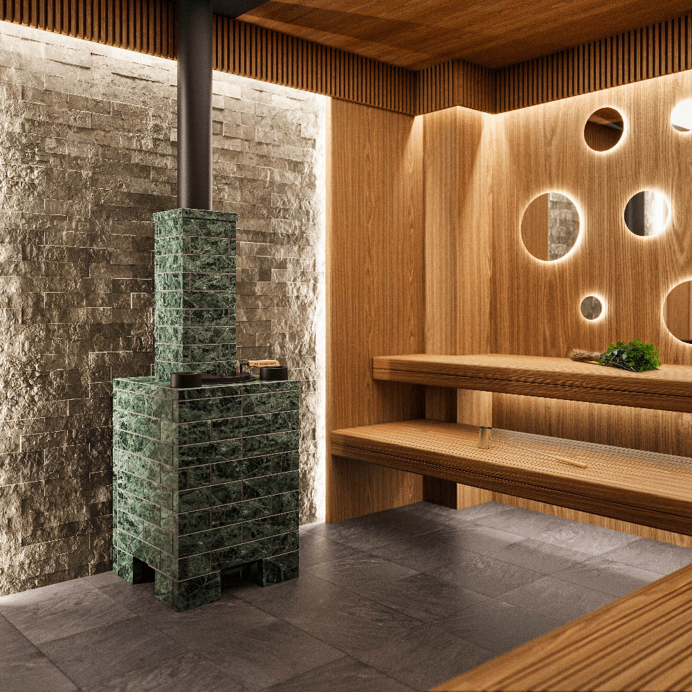 Печь Гефест Авангард ЗКН 35 (П2) под обкладку с панорамной дверцей со стеклом для парных до 35 м³