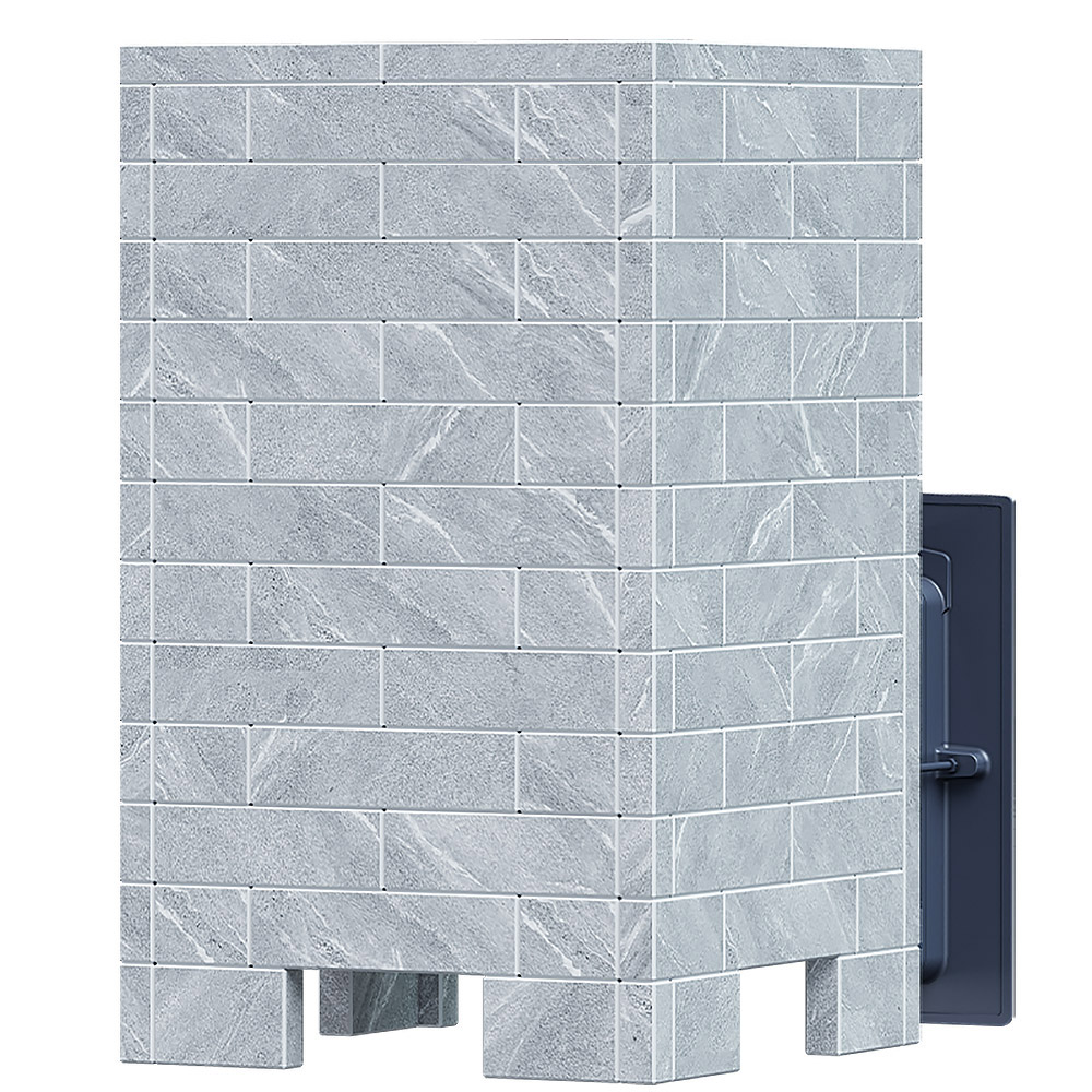 Печь Гроза 24 в облицовке Классика 930/40 Талькохлорит кирпич и дверцей со стеклом для парных до 24 м³