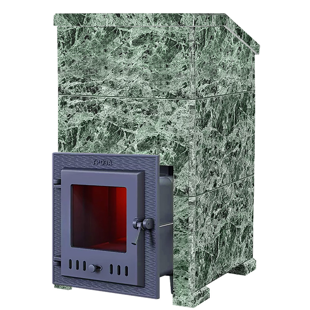 Печь Гроза 24 в облицовке Президент 930/30/40 Змеевик и дверцей со стеклом для парных до 24 м³
