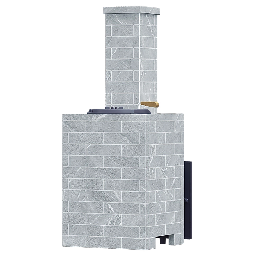 Печь Гроза 24 в облицовке Классика 930/40 Талькохлорит кирпич и дверцей со стеклом для парных до 24 м³