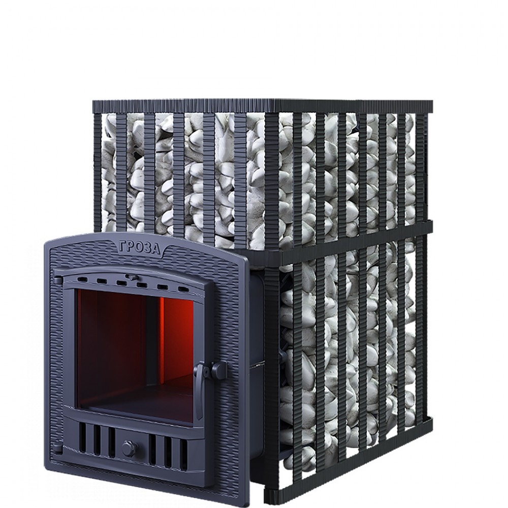 Чугунная банная печь Гроза 24 (П2) в сетке