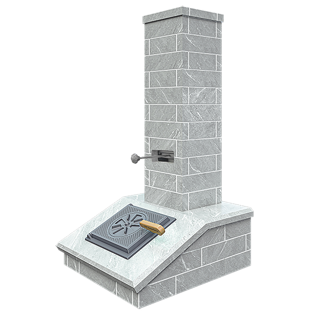 Облицовка Талькохлорит кирпич высотой 1040 мм на трубу печей Авангард