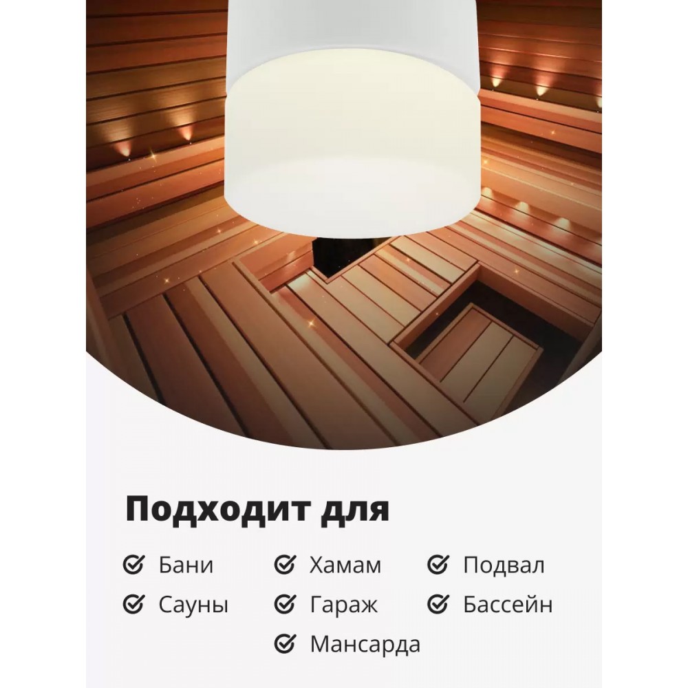 Светильник для бани и сауны Шайба LK408 настенно-потолочный